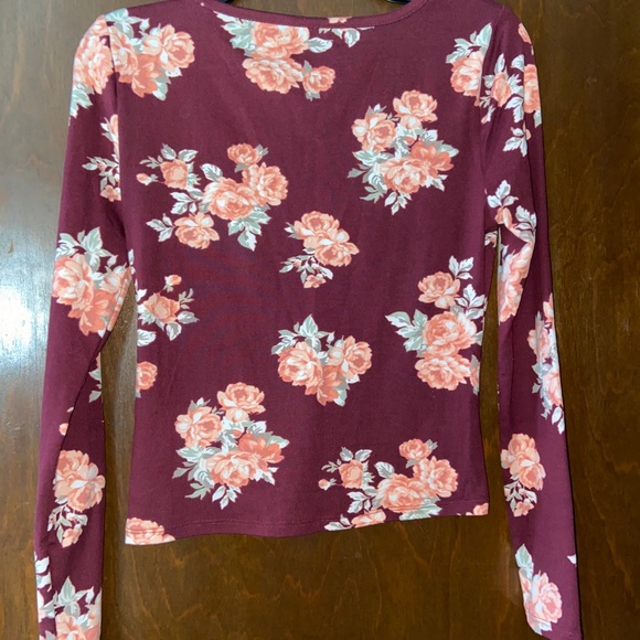 Maroon Floral Long Sleeve - Picture 3 of 3